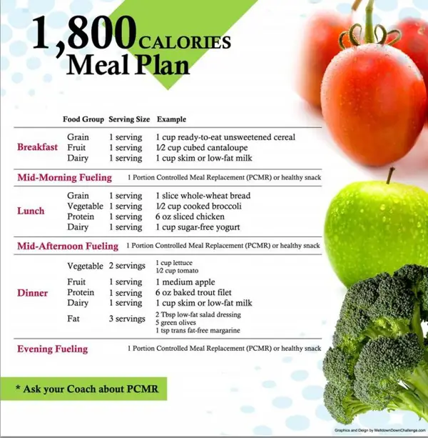 Sample 800 Calorie Diet Meal Plan