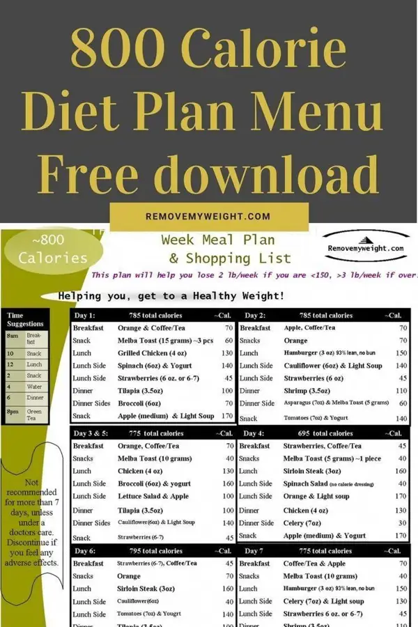 What is the 800 Calorie Diet Plan?