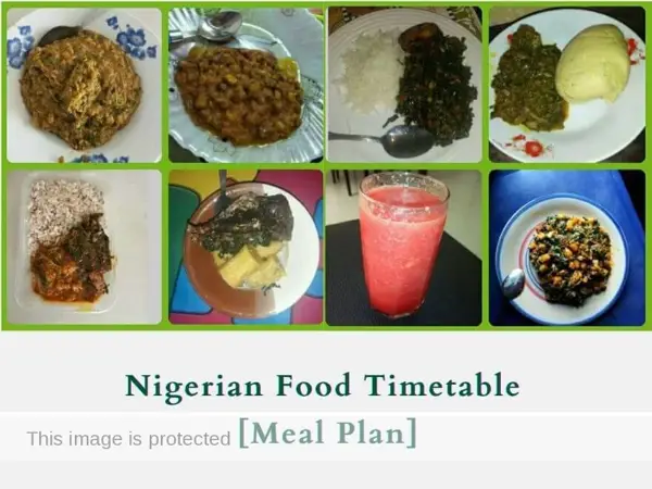 food timetable for a diabetic patient in nigeria