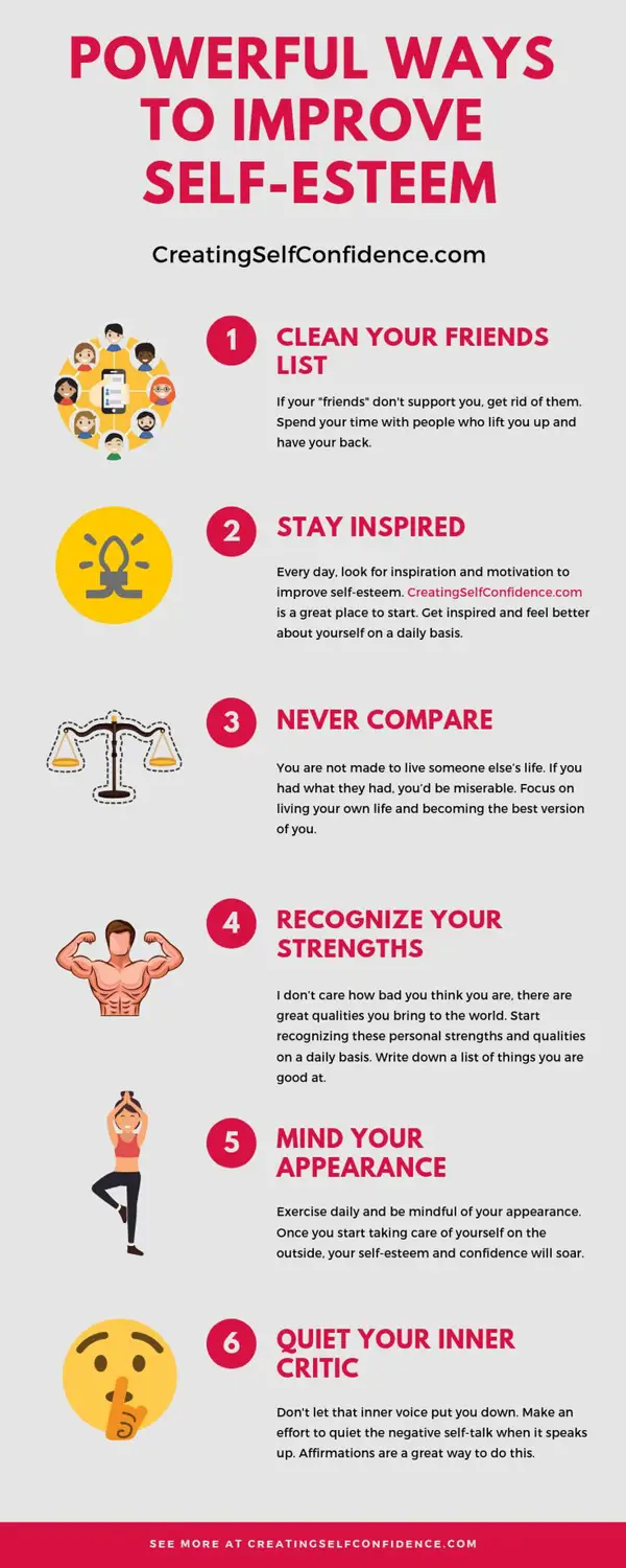 what are 10 ways to improve self-esteem