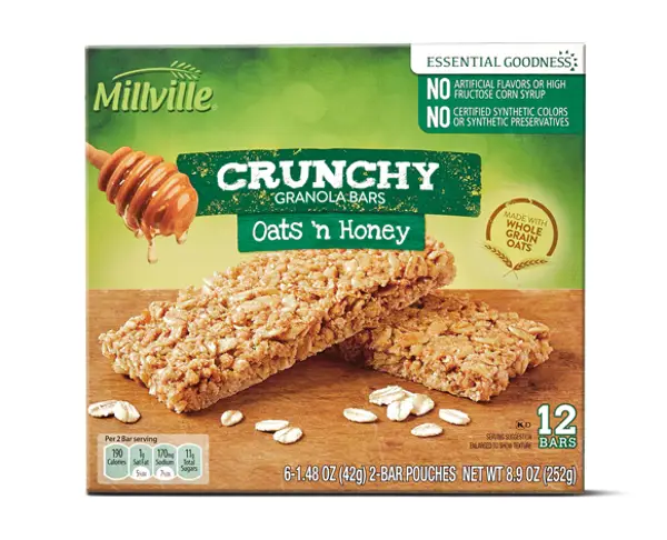 aldi crunchy granola bars nutrition