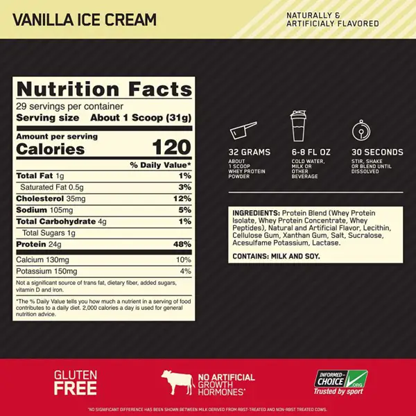 1 scoop of whey protein gold standard calories