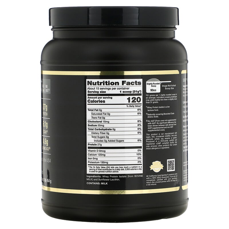 whey protein isolate calories per scoop