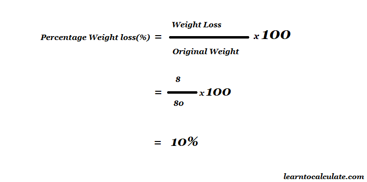 weight loss percentage calculator formula