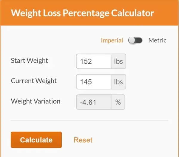 weight loss percentage calculator nhs