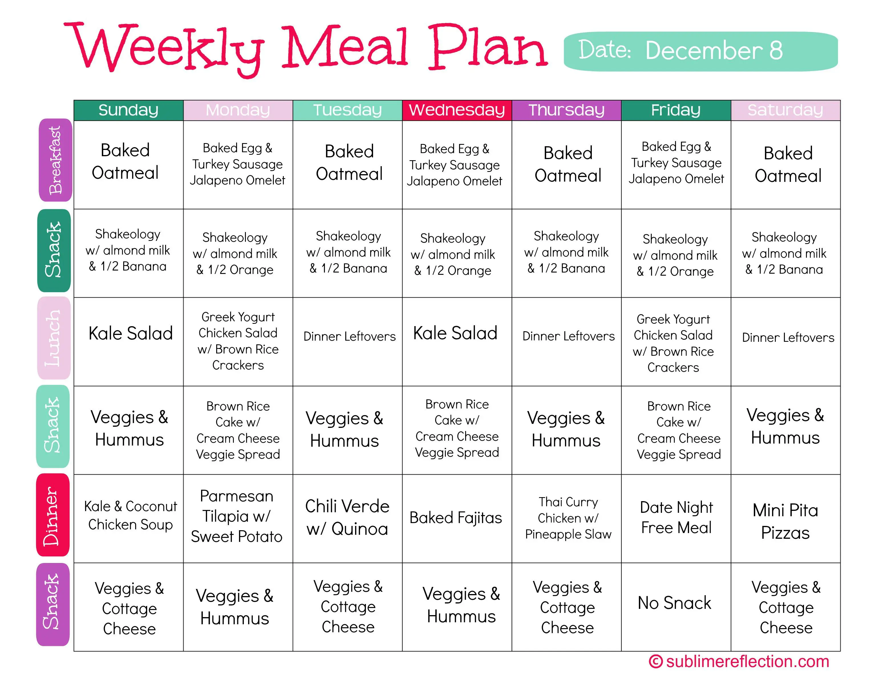 free healthy eating meal plan for weight loss